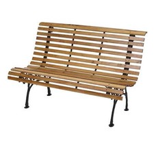 B-Ware Gartenbank MCW-F97, Sitzbank Parkbank, 2-Sitzer Gusseisen 122cm hellbraun
