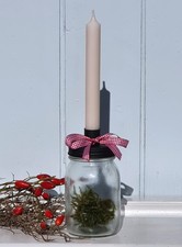 Glas m. Kerzenhalter Metall