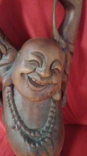 Große budai hotei holzfigur - große,