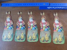 5 Oblaten Gebäck Oster Hasen Schilder um 1930