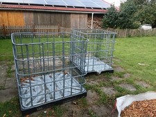 IBC Gitterboxen 2 Stück auf Kunststoffpalette