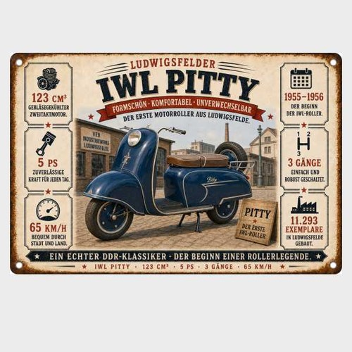 Blechschild iwl pitty - iwl,