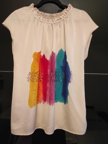 Cremefarbenes satinshirt 44 - cremefarbenes, gr