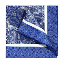 Herren 100 % Seide Einstecktuch Marineblau Blumenmuster Paisley Einstecktuch ...