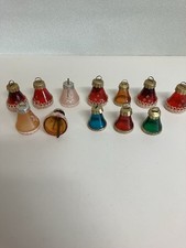 12x Vintage Glas-Christbaum Glocken DDR Weihnachtsschmuck 70er Jahre Vintage