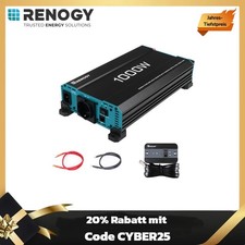 Renogy 1000W/2000W 12V auf 230V Reine Sinus Wechselrichter Spannungswandler