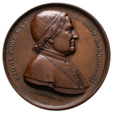 Linnartz VATIKAN Pius IX. Bronzemedaille 1869 (Stordeur) Vorzüglich/Stempelglanz