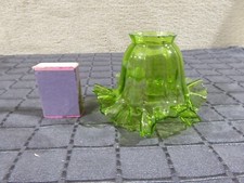 Jugendstil Antik Lampenglas Grün Tulpe Blüte Tulpenglas Lampenschirm Blütenglas