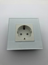 Unterputz UP Steckdose Schuko Einsatz mit Glas Rahmen weiß - 250V 16A - lesen!