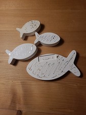 Fische gegossen aus Gips Raysin Tischdeko Taufe Firmung Konfirmation Deko 4 Stüc