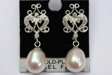 Süßwasser Perlen Schmuck Ohrringe Ohrstecker 925 Silber Ohrhänger  Zirkonia tmkn