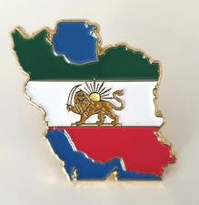 Iran Flag Pin  Lion and Sun Shir O Khorshid - Iran Löwe FlaggenpinAnstecknadel
