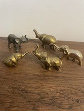 Konvolut 5 Miniatur Figuren Elefant  Messing  Zinn oder Zink