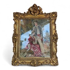 Gobelin Wandteppich im Barockrahmen Barockspiegel Rahmen Stickbild Antik