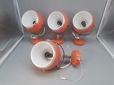 4 Kugellampe,Lampe,Wandlampe,Orange,Chrom,Eye Ball,Space Age,Staff,Vintage,60er