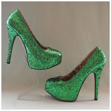 Plateau Pumps Gr. 41 / US10 grün 15 cm Absatz Pleaser Bordello Teeze 06