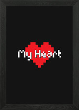 Pixel Herz Design Gerahmtes