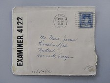 Brief USA 1940 nach Dänemark
