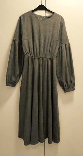 Imma damen cordkleid - grau, midi