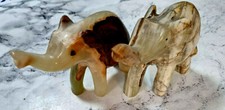Elefanten Figuren aus Speckstein glänzend- 2 Stück im SET 