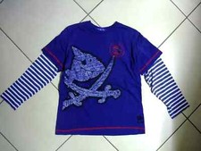 Käpt`n Sharky Shirt Langarm 128 134 140 blau Junge Pullover Hai Pirat