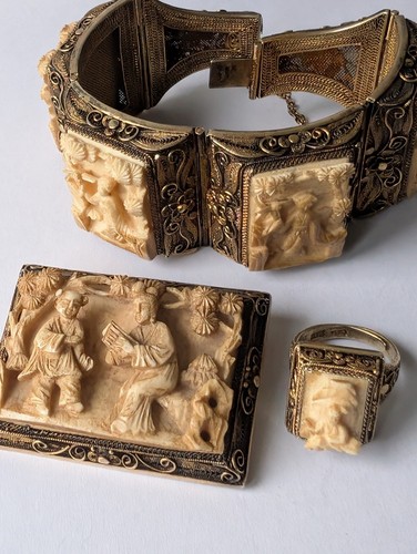 Vintage schmuckset filigran - schmuckset,