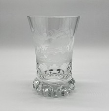 Antiker Ranftbecher geschliffen Jagdmotiv Sammlerglas Becherglas Glaskelch Glas