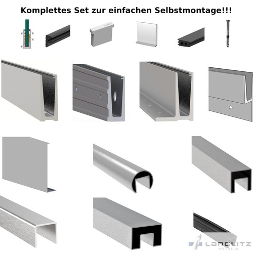 Alu ganzglasgeländer profil - alu,