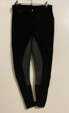 Euro-Star ReithoseHochbund, Gr. 38,schwarz/grau mit Echtleder Vollbesatz