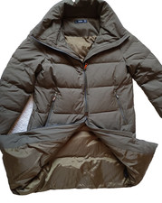 Hallhuber Mantel Daune Feder 90% Entenfeder 10% Farbe Khaki Gr. 40 L. 100 cm neu