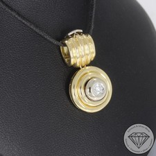 Wert 2800 € Bicolor Solitär Brillant Anhänger (ca. 0,15 carat) 750 18 Karat G...