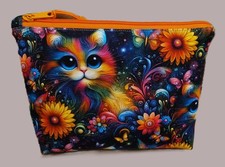 Handarbeit *Unikat* Kosmetiktasche Täschchen Medikamente  Krimskrams  Katze