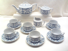 Kaffeeservice Indisch Blau Strohblume Teeservice Jäger Eisenberg Blau Saks