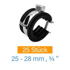 25x Stahl Rohr Schellen 25mm
