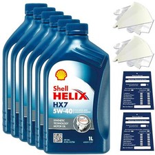 6 Liter original Shell Helix HX7 5W40 Motoröl MB229.3 API SP ACEA A3/B4 FIAT SET