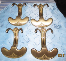 4 Messing Kleiderhaken Garderobenhaken Huthaken Haken Wandhaken Art Deco Italy