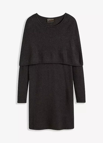 Langarm strickkleid mit - strickkleid,