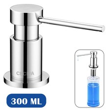 300ml Seifenspender Einbau Spülmittelspender Waschbecken Lotionspender Chrom