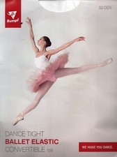 Rumpf Ballettstrumpfhose Convertible 103 Fersenloch Gr. L/XL  Weiß