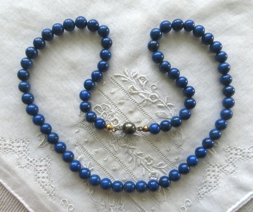 Blaue perlenkette collier - blaue,