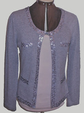 Galeries Lafayette, 2/36, Kaschmir Jacke, dezente Pailetten, Grau, ungetragen!