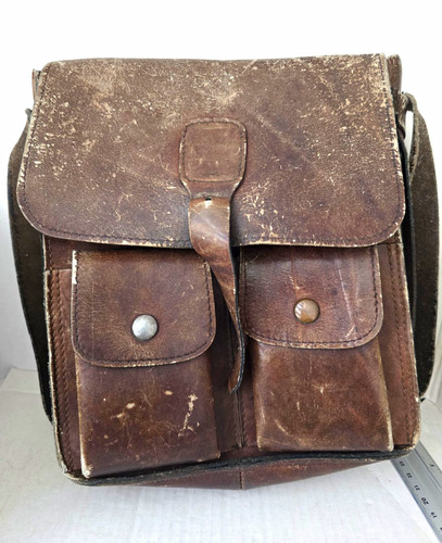 Antike leder umhängetasche - leder,