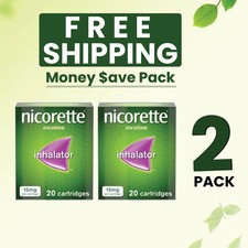 2 x nicorrette inhaler 15 mg 20 Cartridges PACK OF 2