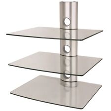 NEG TV/AV Hifi-/Media-Wandregal Wandhalterung Glas-Rack weiß/schwarz/silber