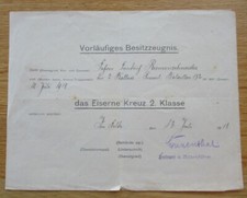Urkunde / Besitzzeugnis zum