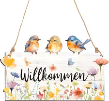 Türschild Willkommen, Holz