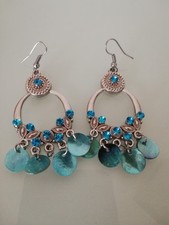 Damen Ohrringe Mädchen Modeschmuck Schmuck Top orientalisch Silber Türkis Farbe 