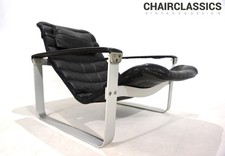 Asko Pulkka Leder Loungesessel von Ilmari Lappalainen, 1960