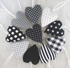 Tilda Stoffherzen / Stoffsterne  in schwarz zur Deko genäht Herz aus Stoff