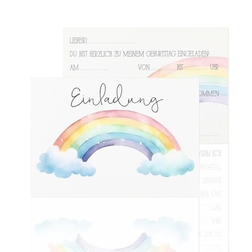 Regenbogen einladungskarten - regenbogen,